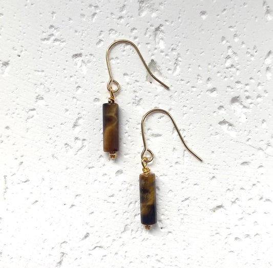 Astra Drop Earrings - Tiger's Eye