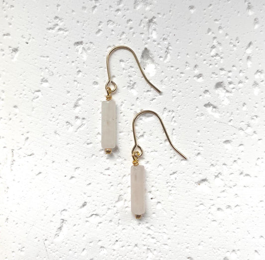 Astra Drop Earrings - Rose Quartz