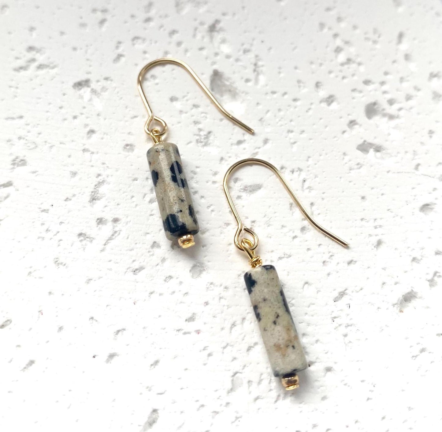Astra Drop Earrings - Dalmation Jasper